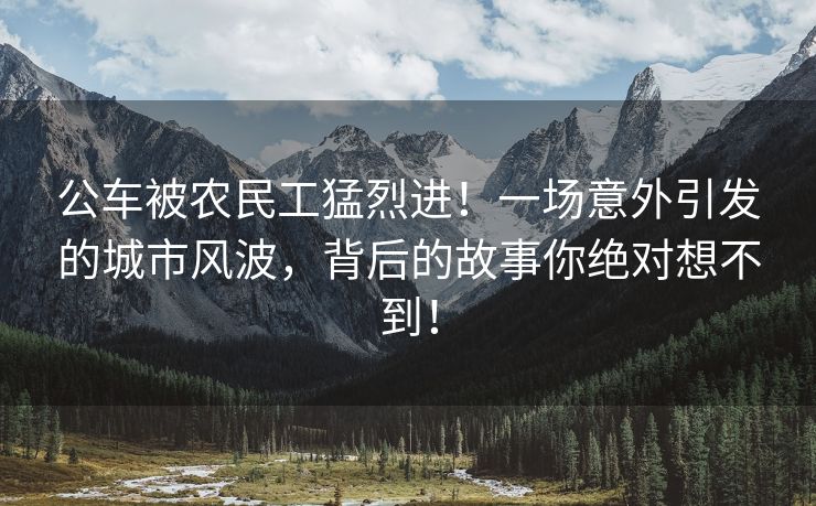 公车被农民工猛烈进！一场意外引发的城市风波，背后的故事你绝对想不到！