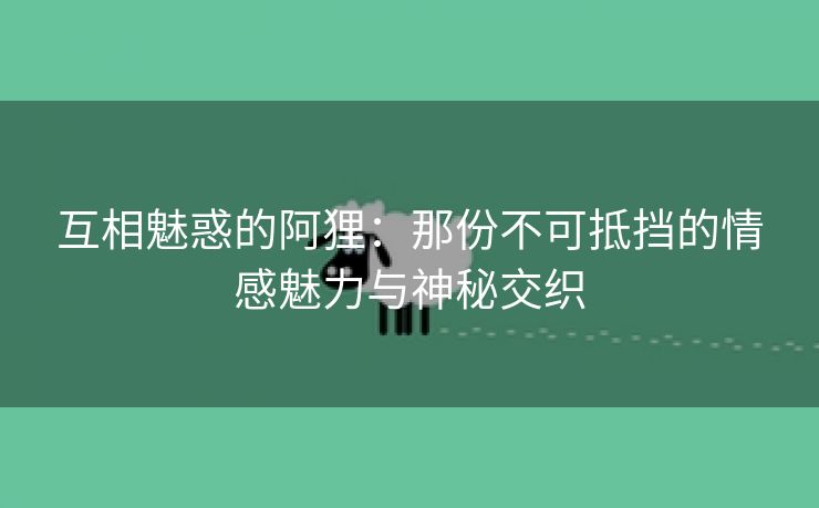 互相魅惑的阿狸：那份不可抵挡的情感魅力与神秘交织