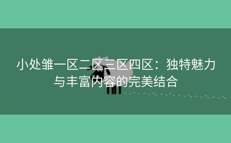 小处雏一区二区三区四区：独特魅力与丰富内容的完美结合