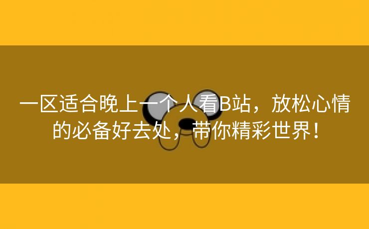 一区适合晚上一个人看B站，放松心情的必备好去处，带你精彩世界！