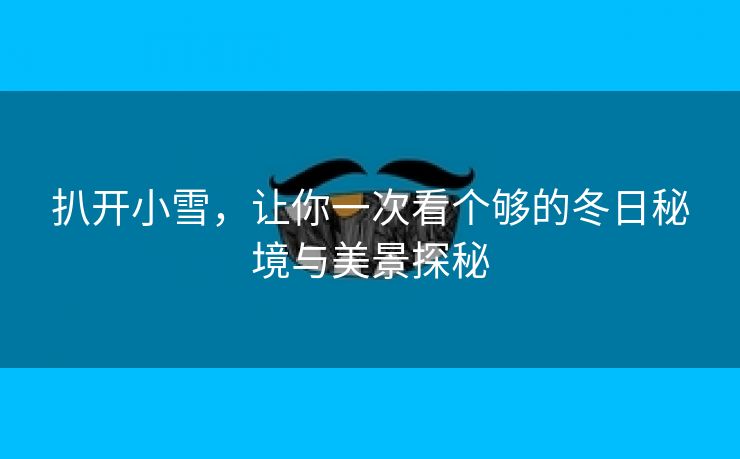 扒开小雪，让你一次看个够的冬日秘境与美景探秘
