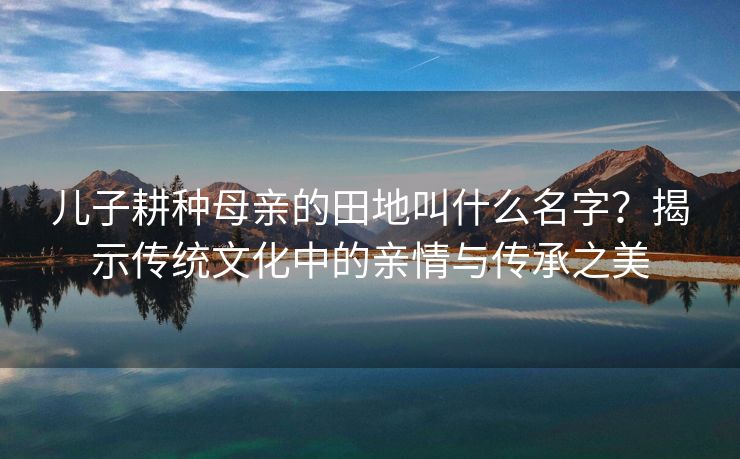 儿子耕种母亲的田地叫什么名字？揭示传统文化中的亲情与传承之美
