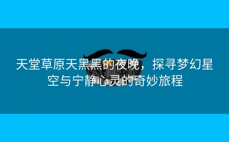 天堂草原天黑黑的夜晚，探寻梦幻星空与宁静心灵的奇妙旅程