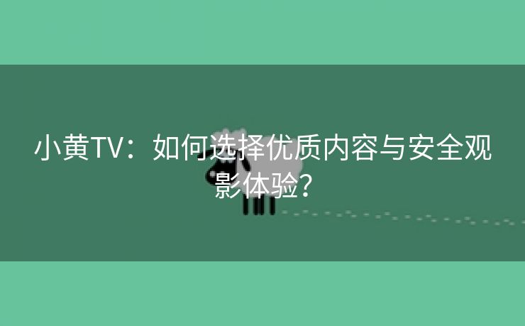 小黄TV：如何选择优质内容与安全观影体验？