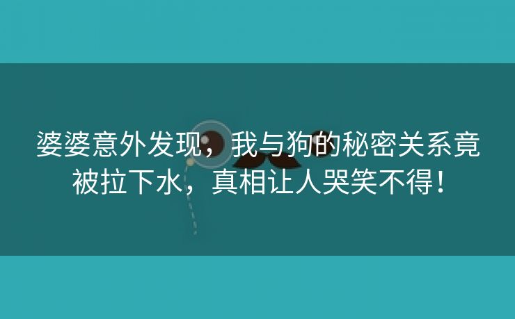 婆婆意外发现，我与狗的秘密关系竟被拉下水，真相让人哭笑不得！