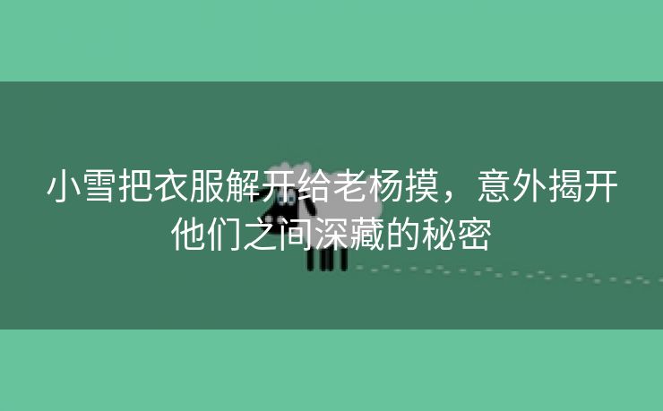 小雪把衣服解开给老杨摸，意外揭开他们之间深藏的秘密