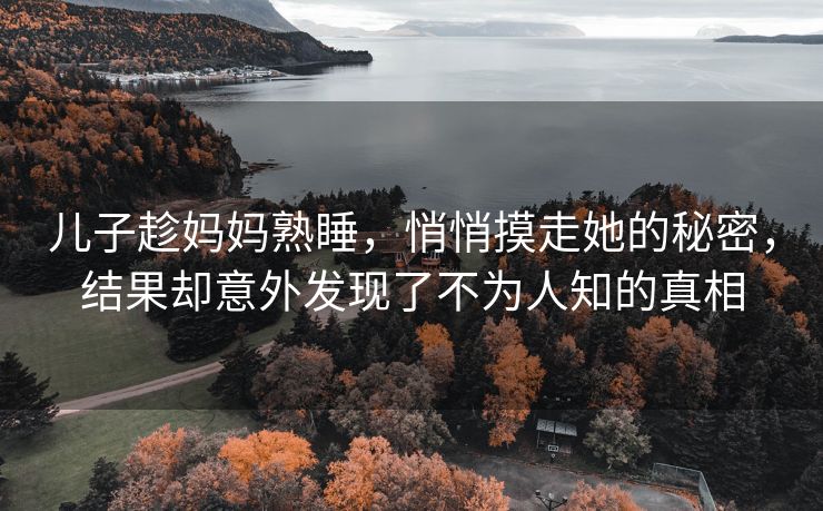 儿子趁妈妈熟睡，悄悄摸走她的秘密，结果却意外发现了不为人知的真相