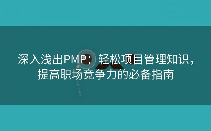 深入浅出PMP：轻松项目管理知识，提高职场竞争力的必备指南