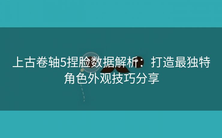 上古卷轴5捏脸数据解析：打造最独特角色外观技巧分享