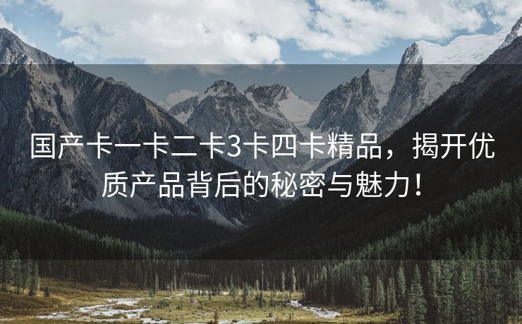 国产卡一卡二卡3卡四卡精品，揭开优质产品背后的秘密与魅力！