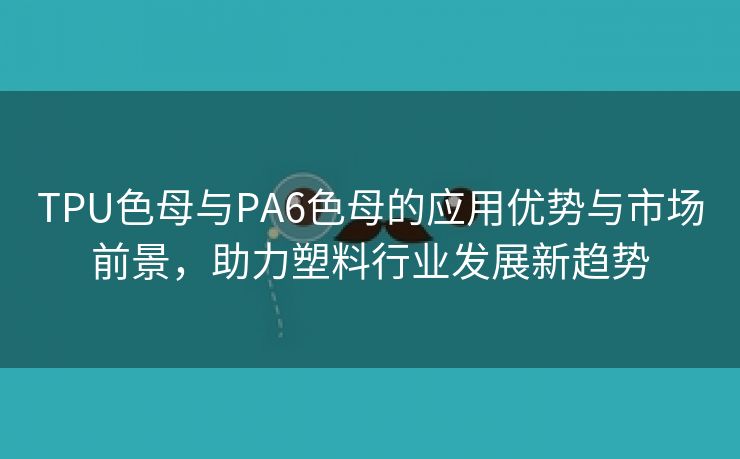 TPU色母与PA6色母的应用优势与市场前景，助力塑料行业发展新趋势