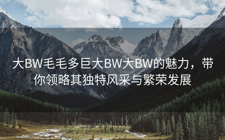 大BW毛毛多巨大BW大BW的魅力，带你领略其独特风采与繁荣发展