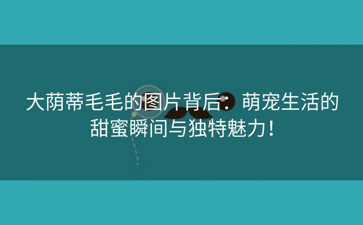 大荫蒂毛毛的图片背后：萌宠生活的甜蜜瞬间与独特魅力！