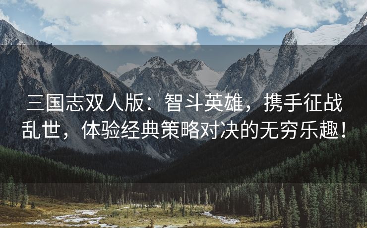 三国志双人版：智斗英雄，携手征战乱世，体验经典策略对决的无穷乐趣！