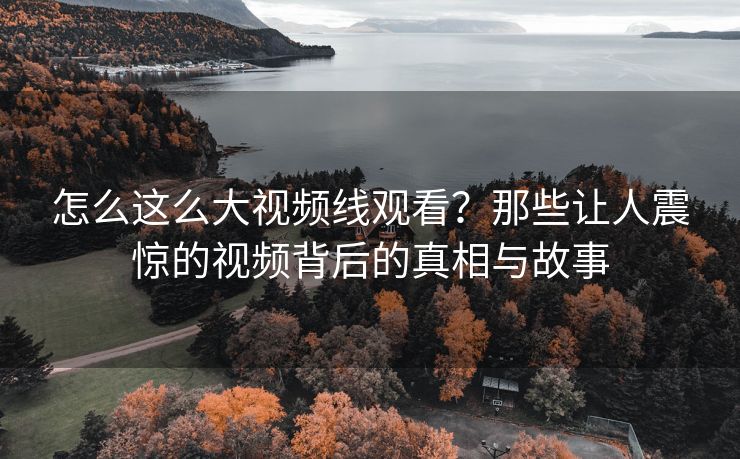 怎么这么大视频线观看？那些让人震惊的视频背后的真相与故事