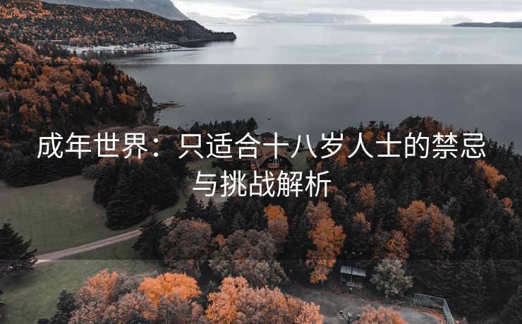 成年世界：只适合十八岁人士的禁忌与挑战解析