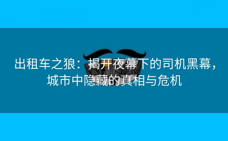 出租车之狼：揭开夜幕下的司机黑幕，城市中隐藏的真相与危机