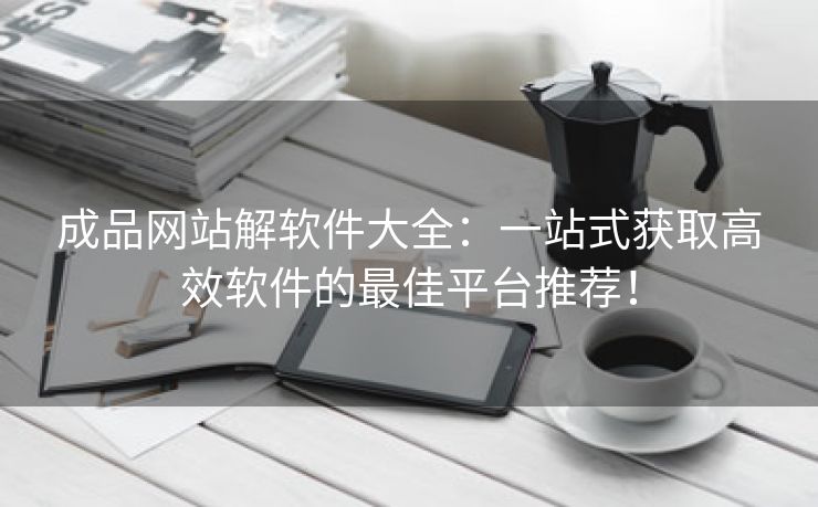 成品网站解软件大全：一站式获取高效软件的最佳平台推荐！