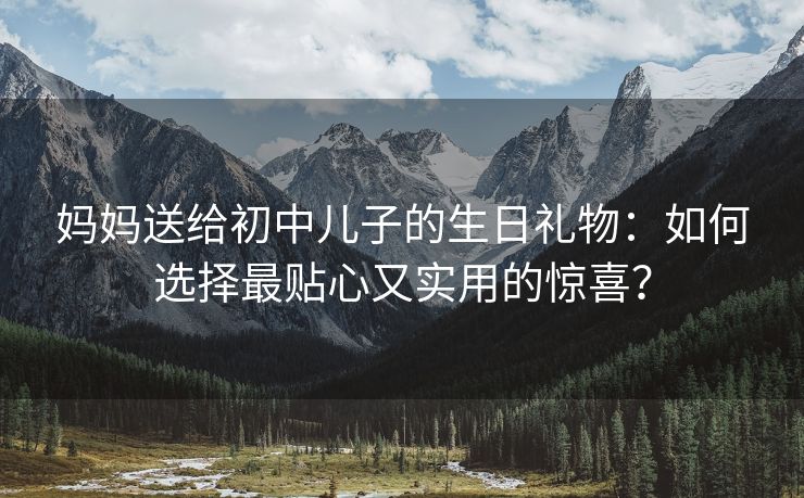 妈妈送给初中儿子的生日礼物：如何选择最贴心又实用的惊喜？