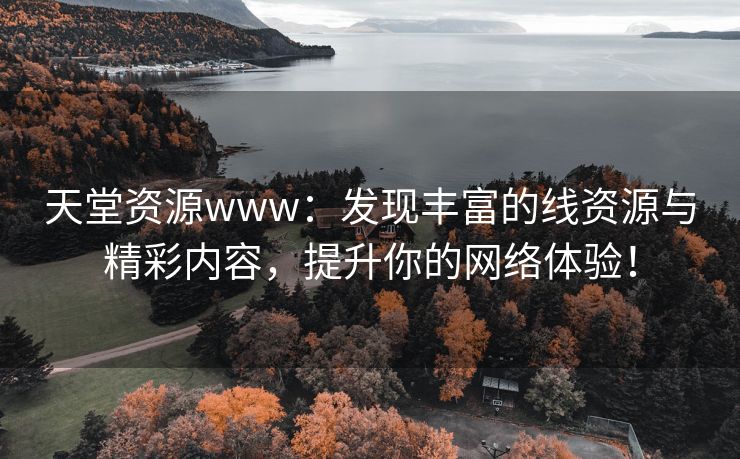 天堂资源www：发现丰富的线资源与精彩内容，提升你的网络体验！