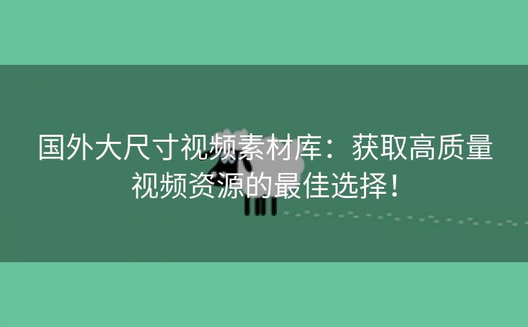国外大尺寸视频素材库：获取高质量视频资源的最佳选择！