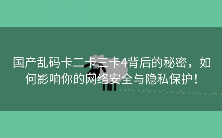 国产乱码卡二卡三卡4背后的秘密，如何影响你的网络安全与隐私保护！