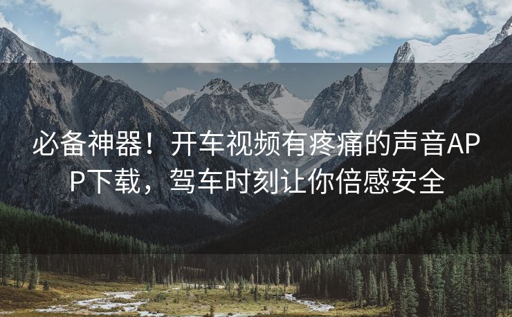 必备神器！开车视频有疼痛的声音APP下载，驾车时刻让你倍感安全