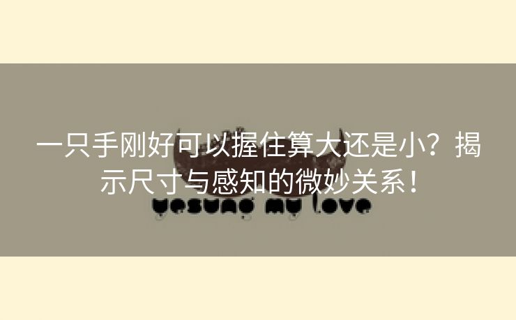 一只手刚好可以握住算大还是小？揭示尺寸与感知的微妙关系！
