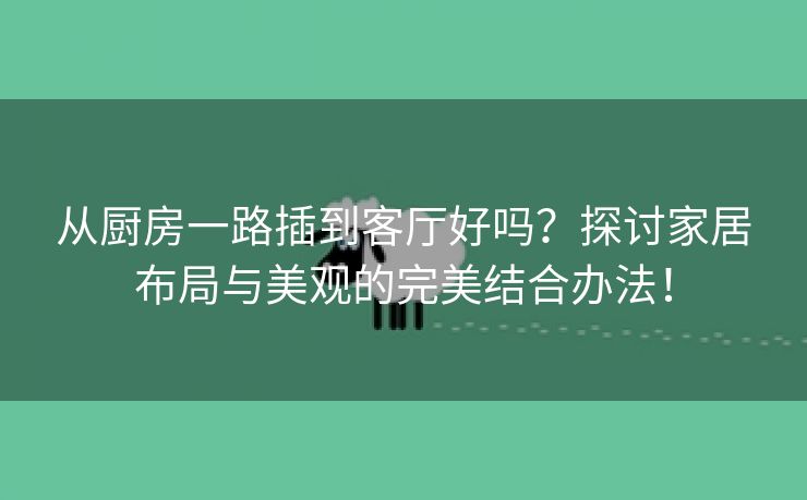 从厨房一路插到客厅好吗？探讨家居布局与美观的完美结合办法！