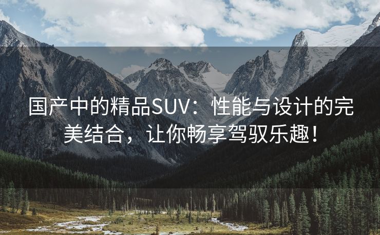 国产中的精品SUV：性能与设计的完美结合，让你畅享驾驭乐趣！