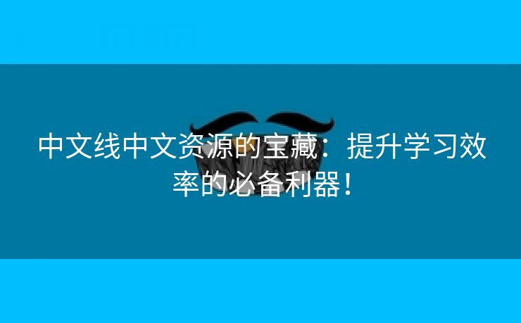 中文线中文资源的宝藏：提升学习效率的必备利器！