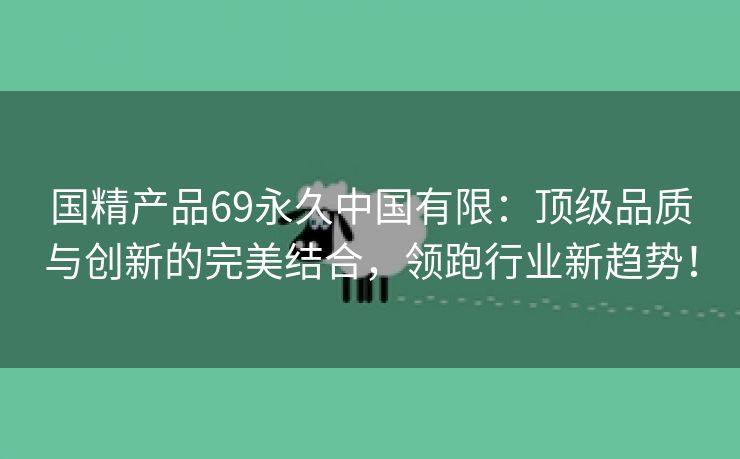 国精产品69永久中国有限：顶级品质与创新的完美结合，领跑行业新趋势！