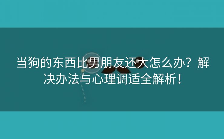 当狗的东西比男朋友还大怎么办？解决办法与心理调适全解析！