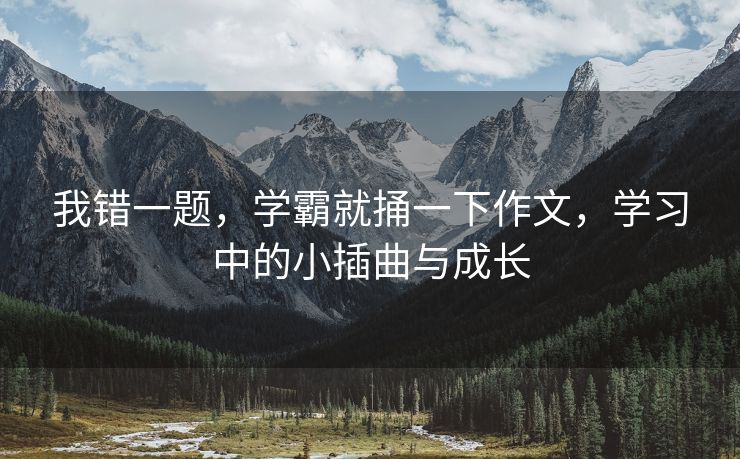 我错一题，学霸就捅一下作文，学习中的小插曲与成长