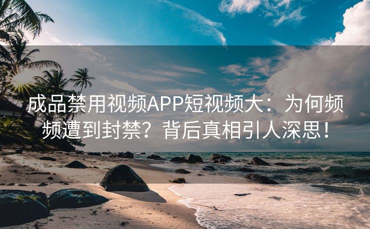 成品禁用视频APP短视频大：为何频频遭到封禁？背后真相引人深思！