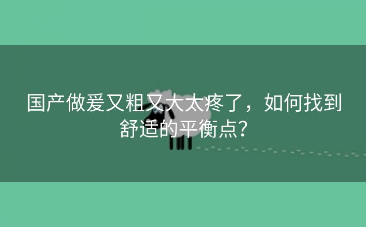国产做爰又粗又大太疼了，如何找到舒适的平衡点？