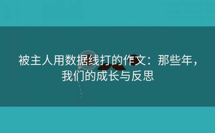 被主人用数据线打的作文：那些年，我们的成长与反思