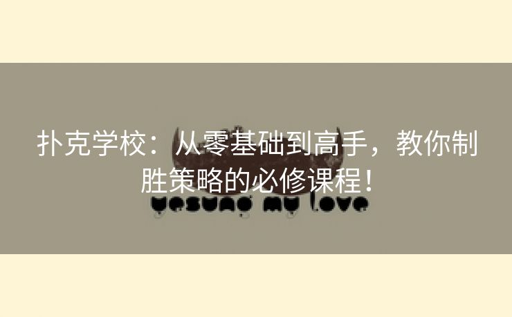 扑克学校：从零基础到高手，教你制胜策略的必修课程！