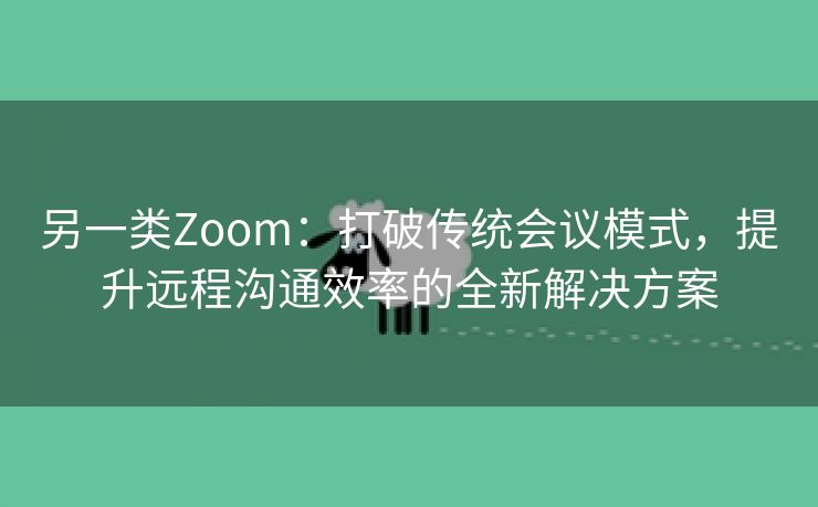 另一类Zoom：打破传统会议模式，提升远程沟通效率的全新解决方案