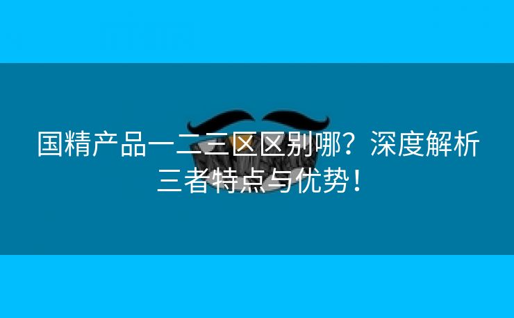 国精产品一二三区区别哪？深度解析三者特点与优势！