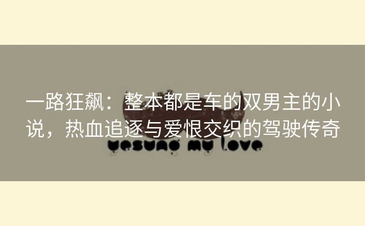 一路狂飙：整本都是车的双男主的小说，热血追逐与爱恨交织的驾驶传奇
