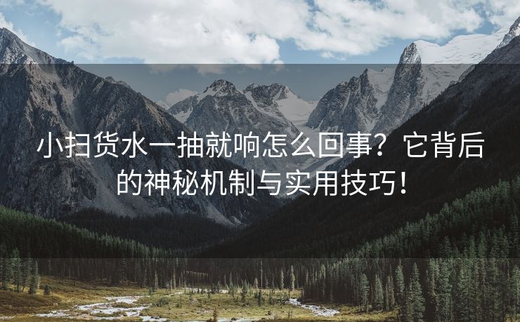 小扫货水一抽就响怎么回事？它背后的神秘机制与实用技巧！