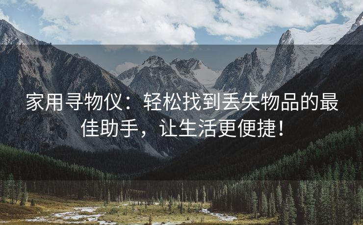 家用寻物仪：轻松找到丢失物品的最佳助手，让生活更便捷！