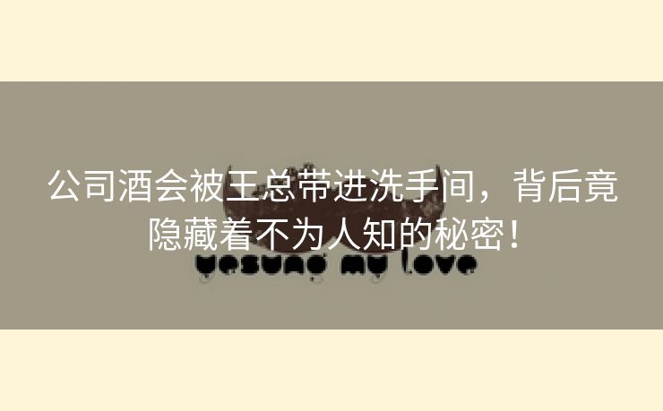 公司酒会被王总带进洗手间，背后竟隐藏着不为人知的秘密！